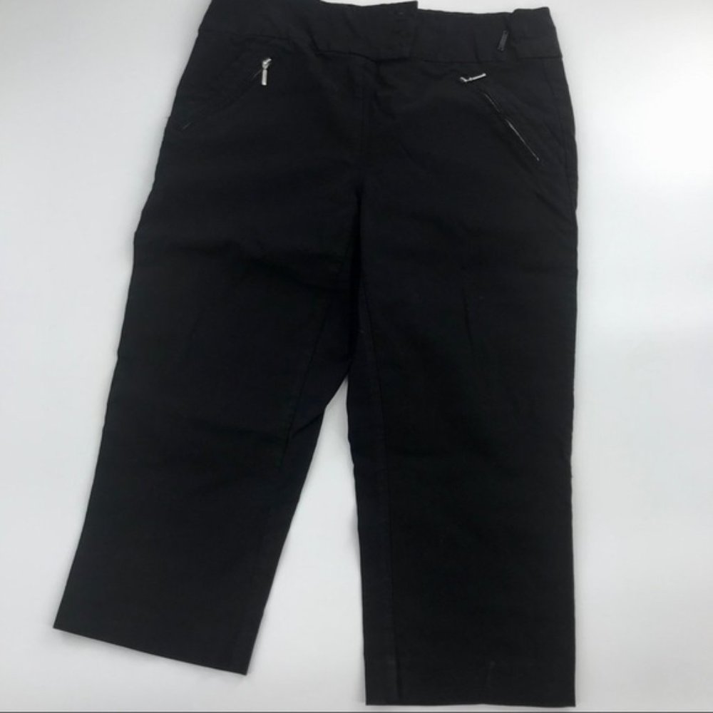 MXM Stretch 3-Button Capri Zipper Accents sz 14